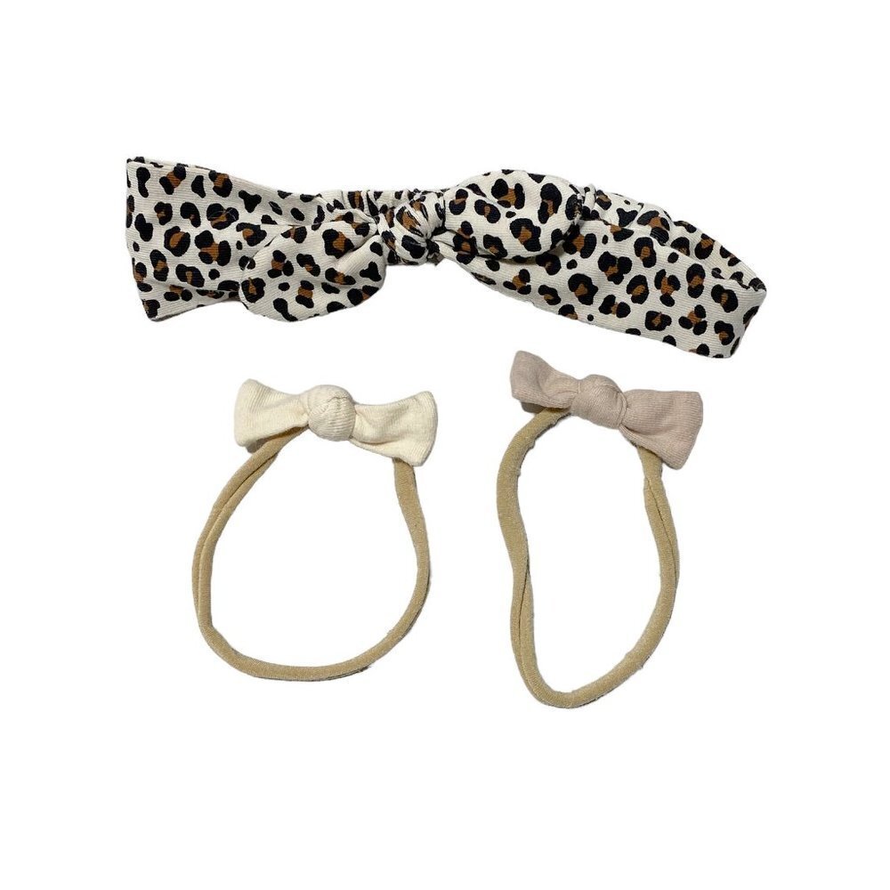 H&m Leopard Print Headband and Mini Bows Set